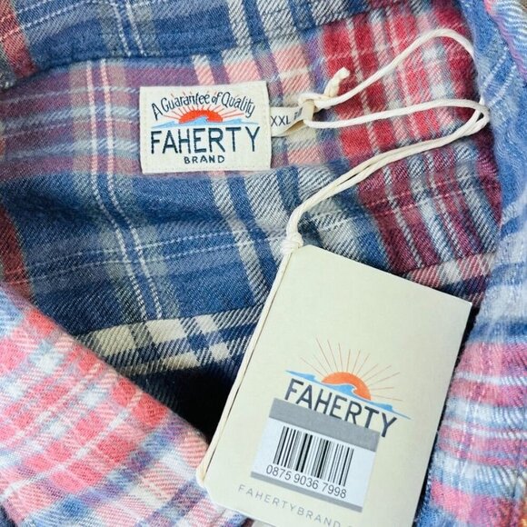 Faherty All Time Button Down Shirt - Autumn Plaid Size XXL Long Sleeve Flannel - Picture 9 of 16